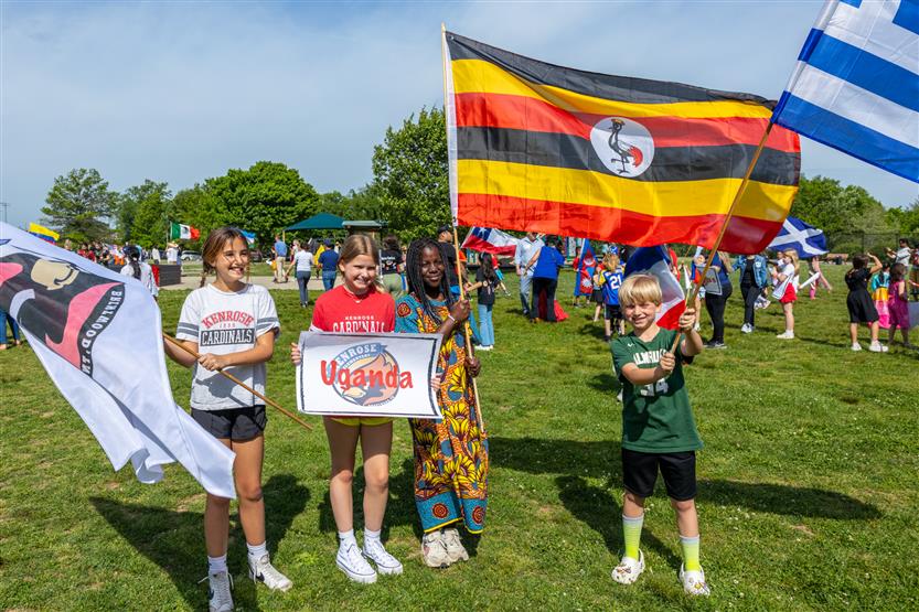 Students participate in flag parade